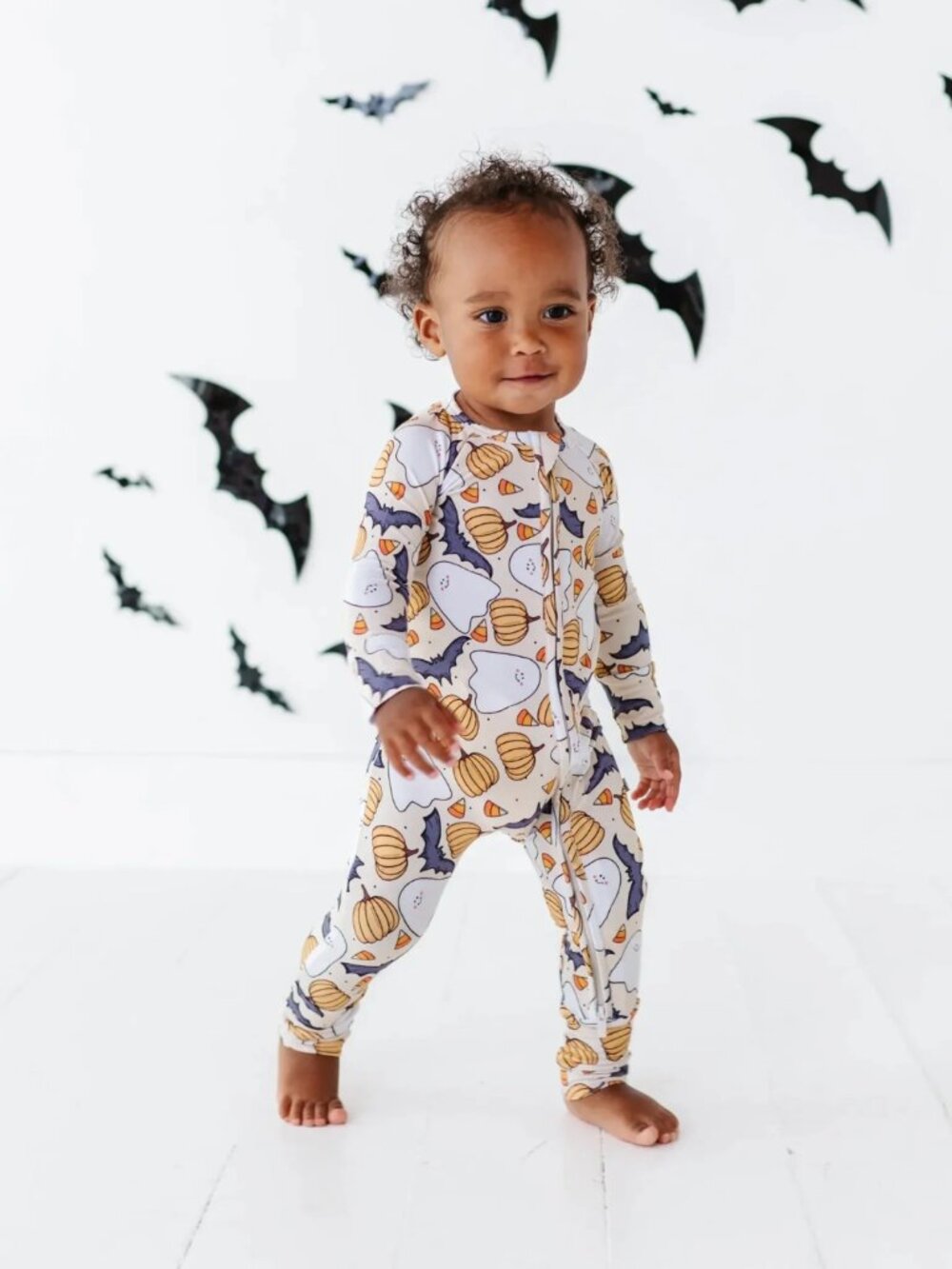 Bums and Roses Natural Bamboo Convertible Romper Hide and Ghost Seek 18-24M